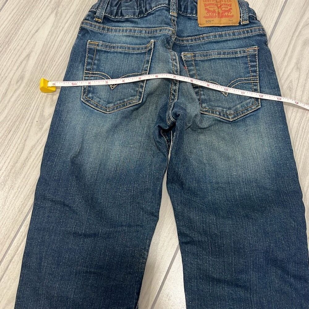 Boys‎ Youth Levis Strauss 505 Regular Denim Red Tab Blue Jeans Size 7 - Picture 4 of 7